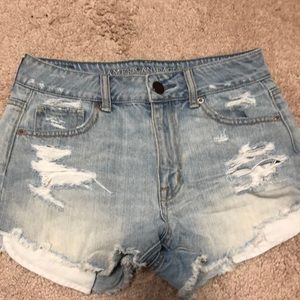 High waisted denim shorts